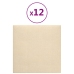 Paneles de pared 12 uds tela color crema 30x30 cm 1,08 m²