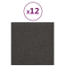 Paneles de pared 12 uds tela gris oscuro 30x30 cm 1,08 m²