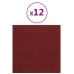 Paneles de pared 12 uds tela rojo tinto 30x30 cm 1,08 m²