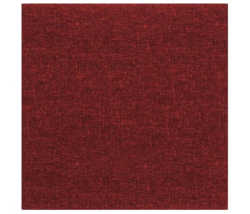 Paneles de pared 12 uds tela rojo tinto 30x30 cm 1,08 m²