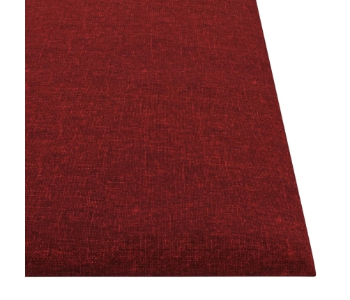 Paneles de pared 12 uds tela rojo tinto 30x30 cm 1,08 m²