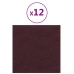 Paneles de pared 12 uds tela morado 30x30 cm 1,08 m²