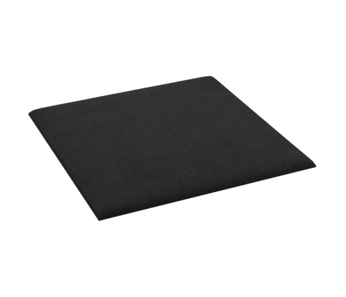 Paneles de pared 12 uds tela negro 30x30 cm 1,08 m²