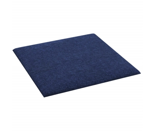 vidaXL Paneles de pared 12 uds tela azul 30x30 cm 1,08 m²