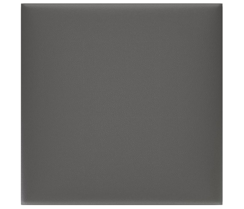 Paneles de pared 12 uds cuero sintético gris 30x30 cm 1,08 m²