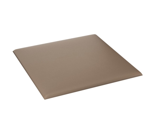 Paneles pared 12 uds cuero sintético capuchino 30x30 cm 1,08 m²