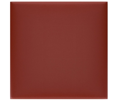 Paneles pared 12 uds cuero sintético rojo tinto 30x30 cm 1,08m²