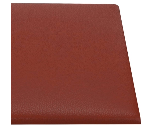 Paneles pared 12 uds cuero sintético rojo tinto 30x30 cm 1,08m²