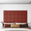 Paneles pared 12 uds cuero sintético rojo tinto 30x30 cm 1,08m²