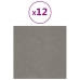 Paneles de pared 12 uds terciopelo gris claro 30x30 cm 1,08 m²