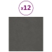 vidaXL Paneles de pared 12 uds terciopelo gris oscuro 30x30 cm 1,08 m²