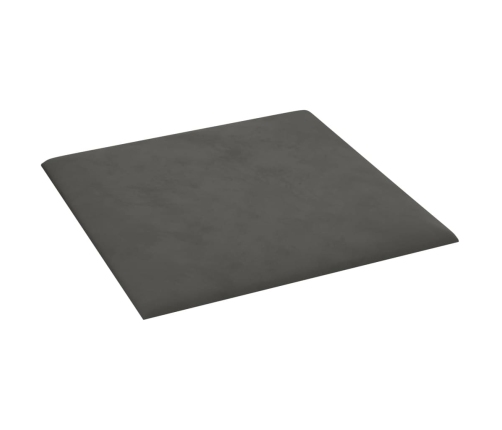 vidaXL Paneles de pared 12 uds terciopelo gris oscuro 30x30 cm 1,08 m²