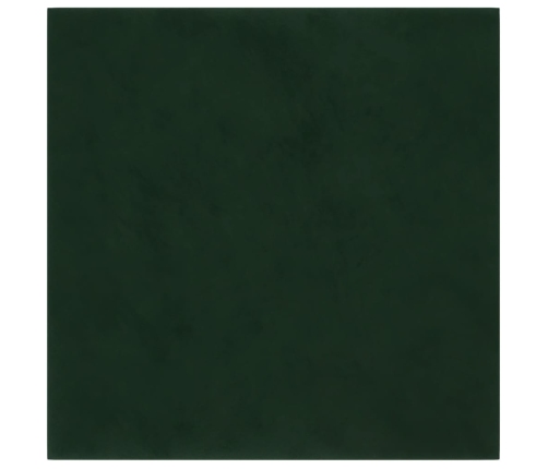 Paneles de pared 12 uds terciopelo verde oscuro 30x30 cm 1,08m²