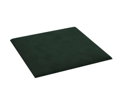 Paneles de pared 12 uds terciopelo verde oscuro 30x30 cm 1,08m²