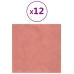 Paneles de pared 12 uds terciopelo rosa 30x30 cm 1,08 m²