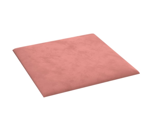 Paneles de pared 12 uds terciopelo rosa 30x30 cm 1,08 m²