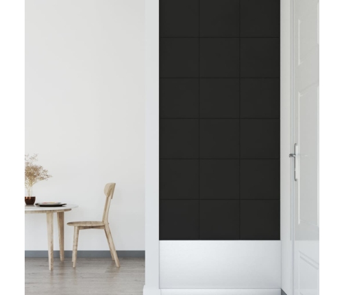 Paneles de pared 12 uds terciopelo negro 30x30 cm 1,08 m²