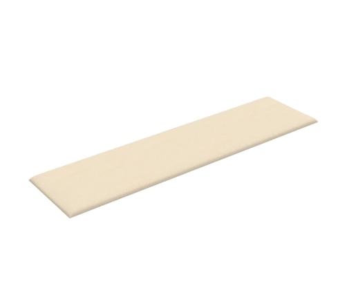 Paneles de pared 12 uds tela color crema 60x15 cm 1,08 m²