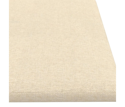 Paneles de pared 12 uds tela color crema 60x15 cm 1,08 m²