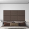 Paneles de pared 12 uds tela gris taupe 60x15 cm 1,08 m²