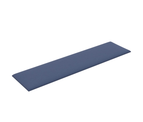 Paneles de pared 12 uds tela azul 60x15 cm 1,08 m²