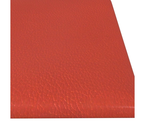 Paneles de pared 12 uds cuero sintético rojo 60x15 cm 1,08 m²