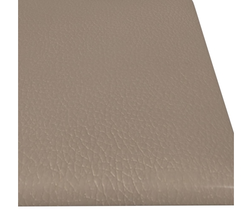 Paneles pared 12 uds cuero sintético capuchino 60x15 cm 1,08 m²