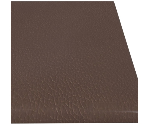 Paneles de pared 12 uds cuero sintético marrón 60x15 cm 1,08 m²