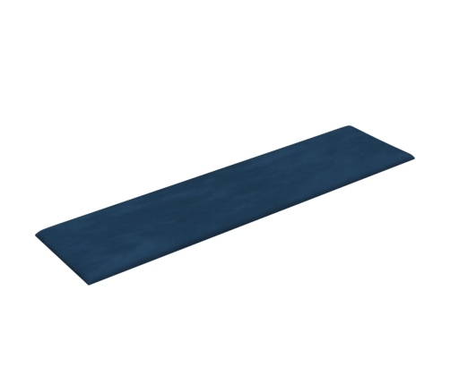 Paneles de pared 12 uds terciopelo azul 60x15 cm 1,08 m²