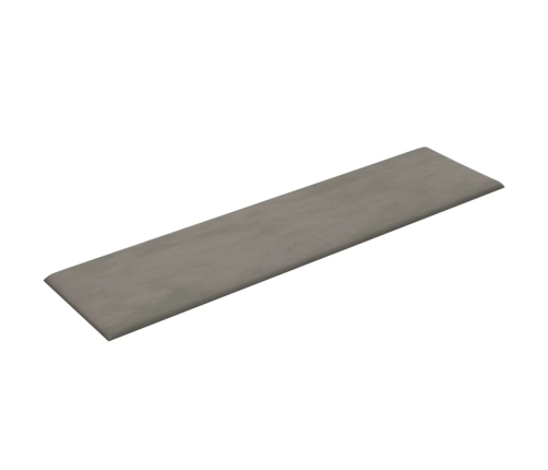 Paneles de pared 12 uds terciopelo gris claro 60x15 cm 1,08 m²