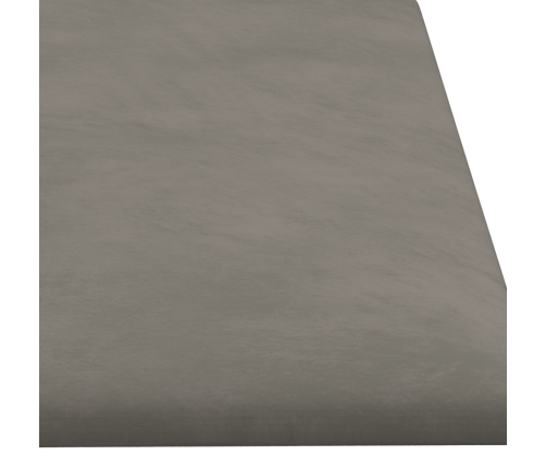 Paneles de pared 12 uds terciopelo gris claro 60x15 cm 1,08 m²