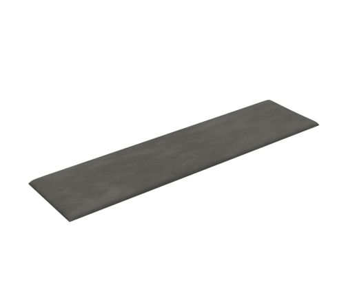 vidaXL Paneles de pared 12 uds terciopelo gris oscuro 60x15 cm 1,08 m²