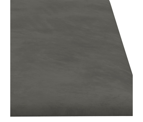 Paneles de pared 12 uds terciopelo gris oscuro 60x15 cm 1,08 m²