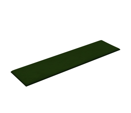 Paneles de pared 12 uds terciopelo verde oscuro 60x15 cm 1,08m²