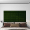 Paneles de pared 12 uds terciopelo verde oscuro 60x15 cm 1,08m²