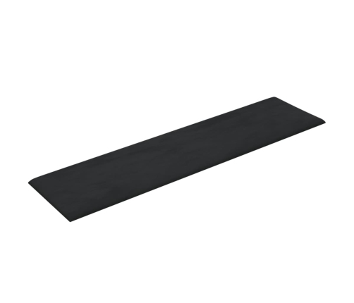 Paneles de pared 12 uds terciopelo negro 60x15 cm 1,08 m²