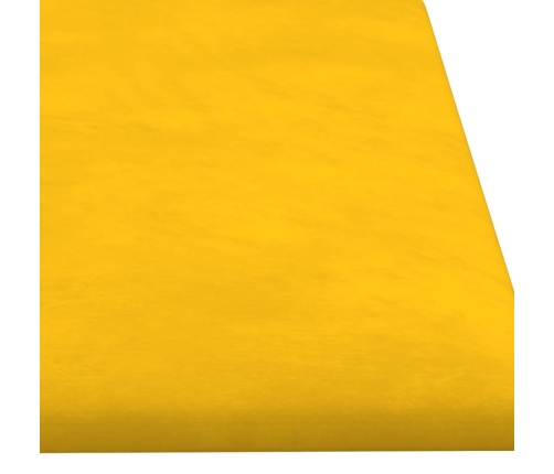 Paneles de pared 12 uds terciopelo amarillo 60x15 cm 1,08 m²