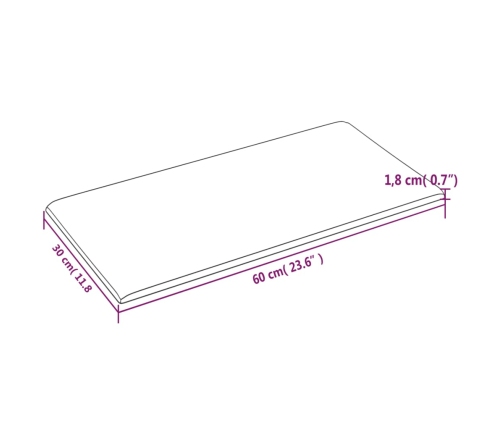 Paneles de pared 12 uds tela crema 60x30 cm 2,16 m²