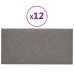 Paneles de pared 12 uds tela gris claro 60x30 cm 2,16 m²