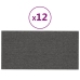 Paneles de pared 12 uds tela gris oscuro 60x30 cm 2,16 m²