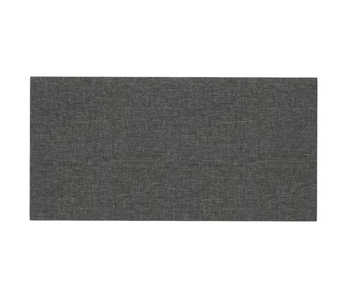 Paneles de pared 12 uds tela gris oscuro 60x30 cm 2,16 m²