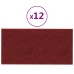 vidaXL Paneles de pared 12 uds tela rojo tinto 60x30 cm 2,16 m²