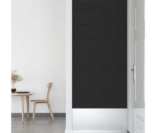 vidaXL Paneles de pared 12 uds tela negro 60x30 cm 2,16 m²