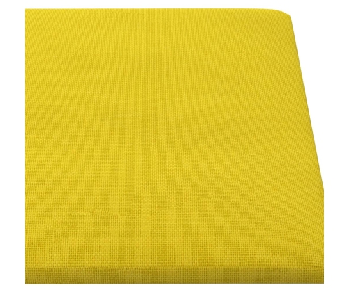 vidaXL Paneles de pared 12 uds tela amarillo claro 60x30 cm 2,16 m²