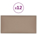 Paneles de pared 12 uds cuero PE capuchino 60x30 cm 2,16 m²