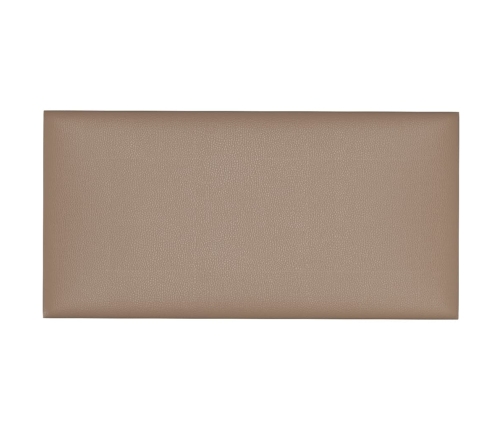 Paneles de pared 12 uds cuero PE capuchino 60x30 cm 2,16 m²