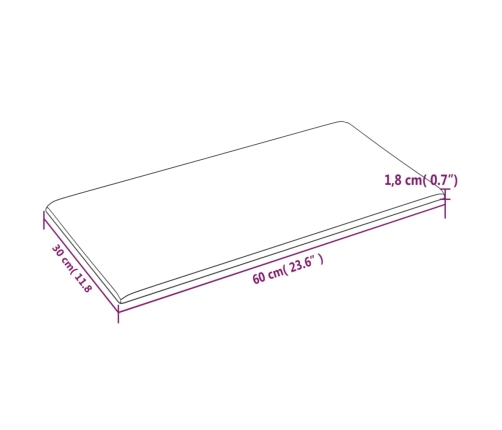 Paneles de pared 12 uds cuero PE capuchino 60x30 cm 2,16 m²