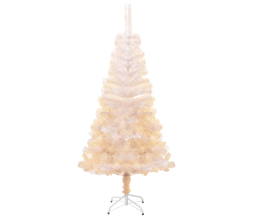 Árbol Navidad artificial puntas iridiscentes PVC blanco 120 cm