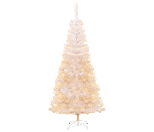 Árbol Navidad artificial puntas iridiscentes PVC blanco 180 cm