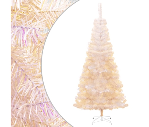 Árbol Navidad artificial puntas iridiscentes PVC blanco 240 cm